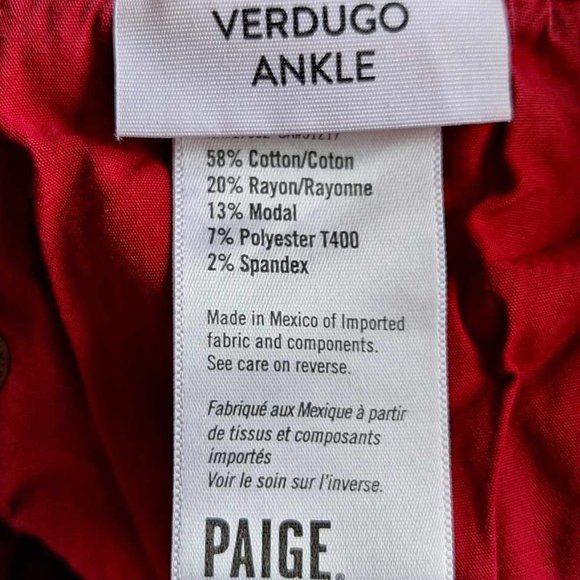 Paige Verdugo Ankle Skinny Jeans in Viking Red Size 29 - Picture 7 of 11